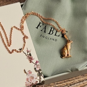 FABLE England Enamel Hare Short Necklace