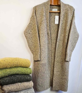 Killaloe Tweed Coat/Cardigan - Barley