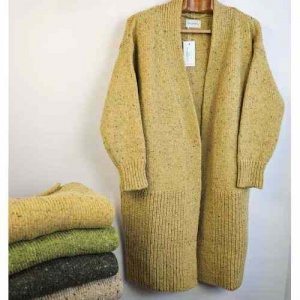 Killaloe Tweed Coat/Cardigan - Lemon