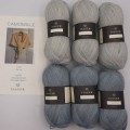 Isager Yarns knitted shawl kit CAMOMILLE - sky blue