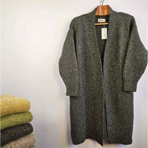 Killaloe Tweed Coat/Cardigan - Fern