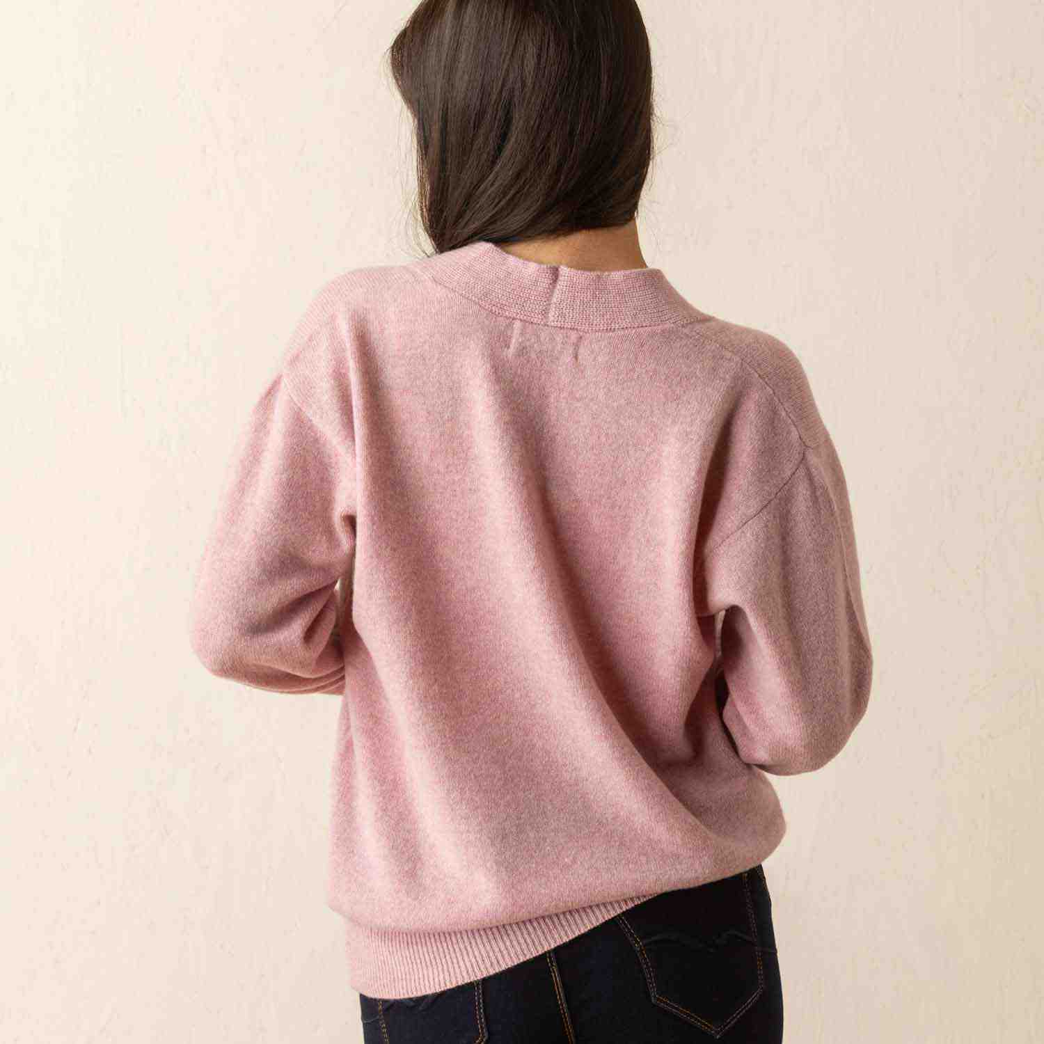 Eribe Corry Deep V-Neck Sweater - Pink Haze